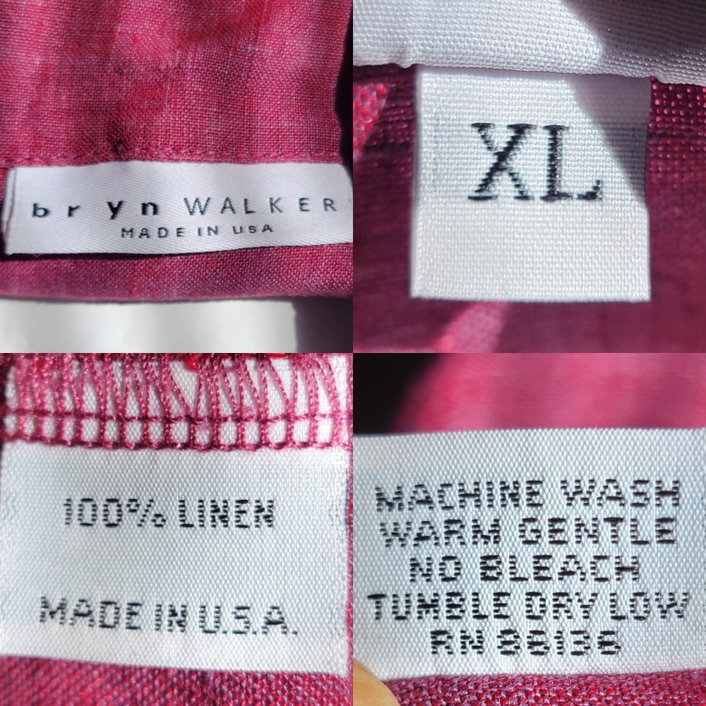 BRYN WALKER Danuta Heavy Linen Jacket In Magenta XL. - Picture 5 of 5